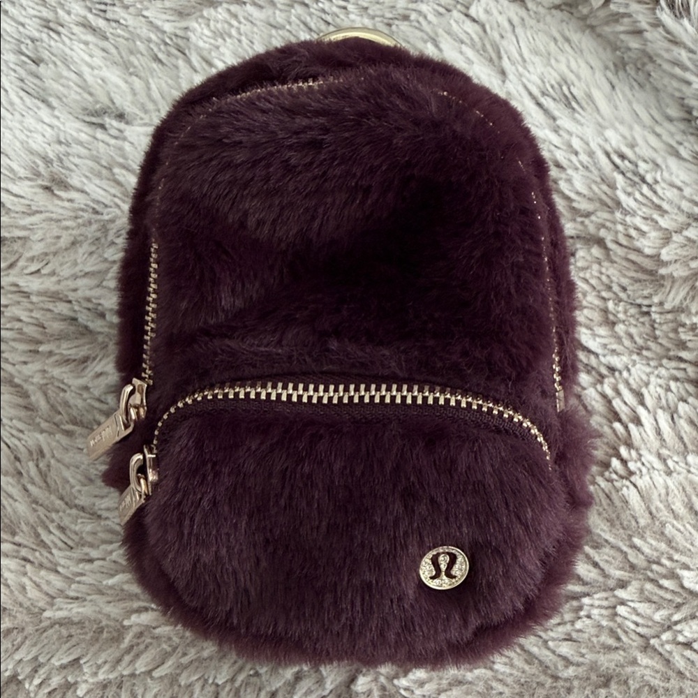 lululemon athletica Deep Purple Faux Fur Backpack Mini